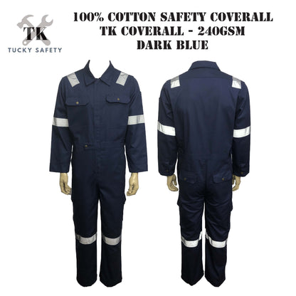 TK8810 - TK SAFETY REFLECTIVE COVERALL - HEAVY DUTY COVERALL SAFETY COVERALL Thick Material Kain Tebal 240gsm