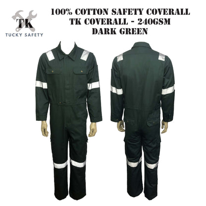 TK8810 - TK SAFETY REFLECTIVE COVERALL - HEAVY DUTY COVERALL SAFETY COVERALL Thick Material Kain Tebal 240gsm