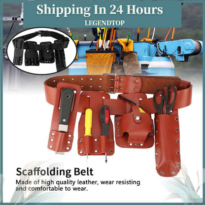 5in1 SCALFFOLDING LEATHER BELT Leather Tool Belt Scaffolding Tool with Tool Holder for Level Spanners Hammer 478070