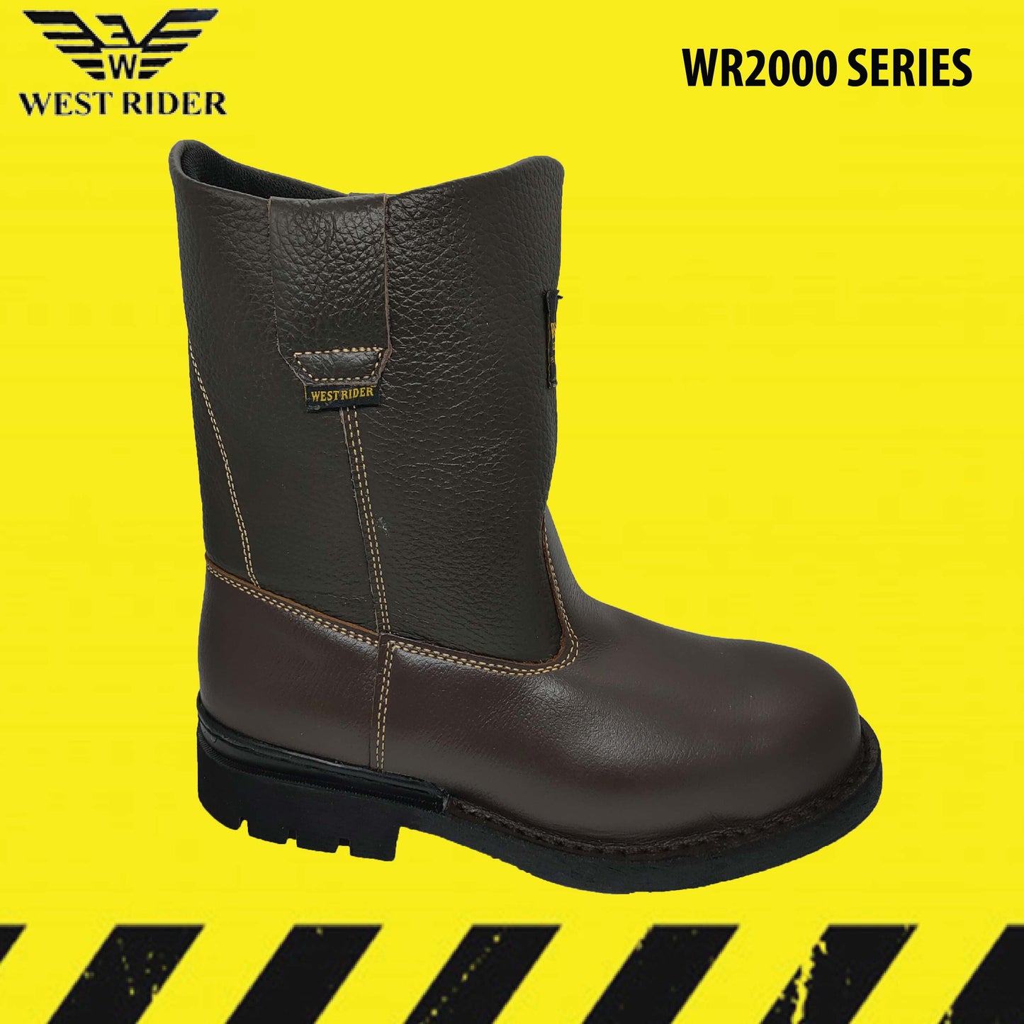 WR2000 Lembut+Keras - WEST RIDER HIGH CUT SAFETY BOOT / STEEL TOE CAP OIL RESISTANT / KASUT KERJA LELAKI