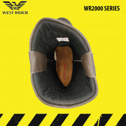 WR2000 Lembut+Keras - WEST RIDER HIGH CUT SAFETY BOOT / STEEL TOE CAP OIL RESISTANT / KASUT KERJA LELAKI