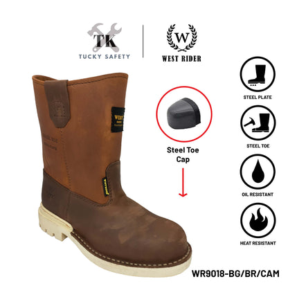 WR 9018 BG - WEST RIDER SAFETY BOOT / KASUT SAFETY KERJA / LEATHER SAFETY BOOT HEAVY DUTY SAFETY BOOT HIGH CUT BOOT