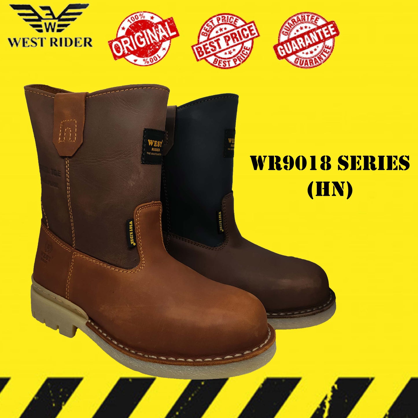 WR9018 - WEST RIDER SAFETY BOOT / KASUT SAFETY KERJA / LEATHER SAFETY BOOT HEAVY DUTY SAFETY BOOT HIGH CUT BOOT