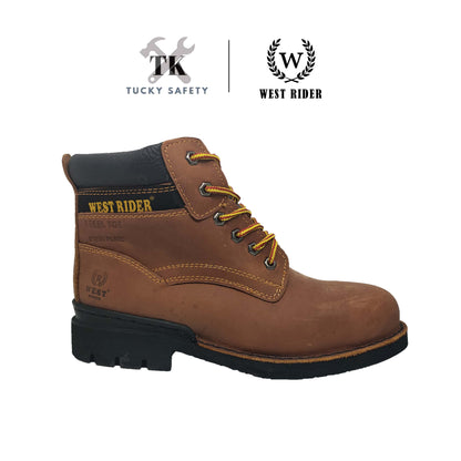 WR9020 SERIES WEST RIDER LEATHER HEAVY DUTY MID CUT LACE UP SAFETY BOOT / KASUT KERJA TALI LELAKI