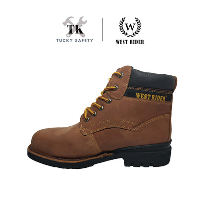 WR9020 SERIES WEST RIDER LEATHER HEAVY DUTY MID CUT LACE UP SAFETY BOOT / KASUT KERJA TALI LELAKI