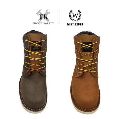 WR9020 BG ( SIZE 6-11 ) WEST RIDER LEATHER HEAVY DUTY MID CUT LACE UP SAFETY BOOT / KASUT KERJA TALI LELAKI