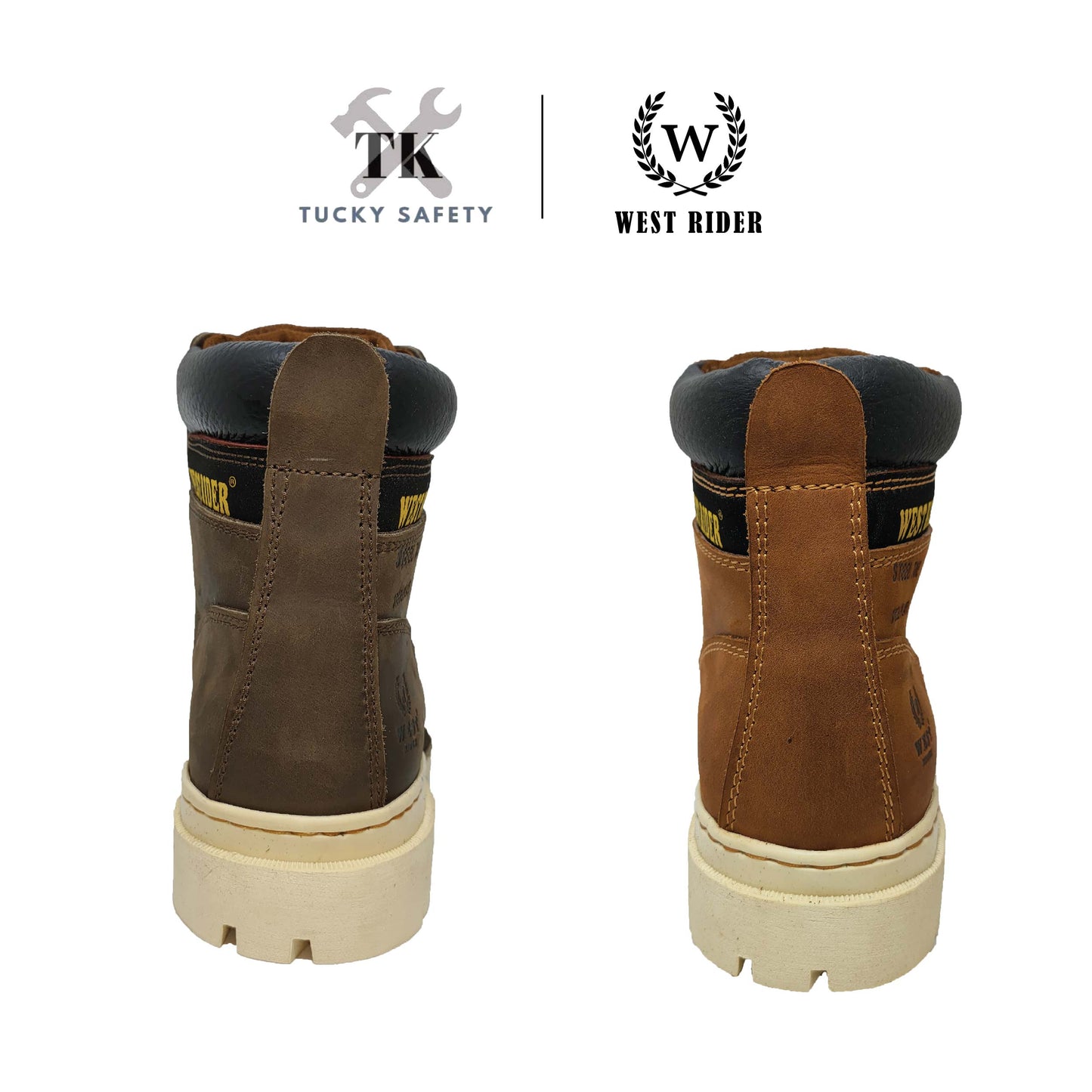 WR9020 BG ( SIZE 6-11 ) WEST RIDER LEATHER HEAVY DUTY MID CUT LACE UP SAFETY BOOT / KASUT KERJA TALI LELAKI