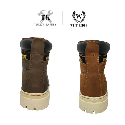 WR9020 BG ( SIZE 6-11 ) WEST RIDER LEATHER HEAVY DUTY MID CUT LACE UP SAFETY BOOT / KASUT KERJA TALI LELAKI