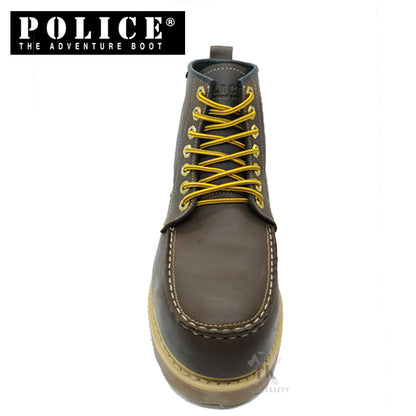 93500-G13P POLICE MEN'S PREMIUM LEATHER SAFETY BOOT / MEN'S HEAVY DUTY  SAFETY BOOT / KASUT KERJA LELAKI - BROWN