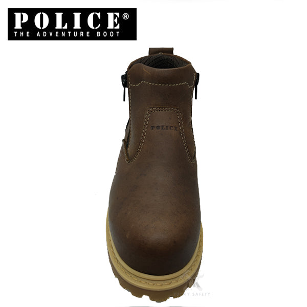 93391-G14P POLICE PREMIUM LEATHER WOMEN'S SAFETY BOOT / WOMEN'S HEAVY DUTY SAFETY BOOT / KASUT KERJA PEREMPUAN - BROWN