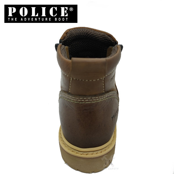 93391-G14P POLICE PREMIUM LEATHER WOMEN'S SAFETY BOOT / WOMEN'S HEAVY DUTY SAFETY BOOT / KASUT KERJA PEREMPUAN - BROWN