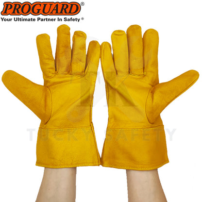 PROGUARD HEAVY DUTY WELDING GLOVE GOAT GRAIN LETHERS FREESIZE AGRON GLOVE FOR GENERAL WORK ( READY STOCK )