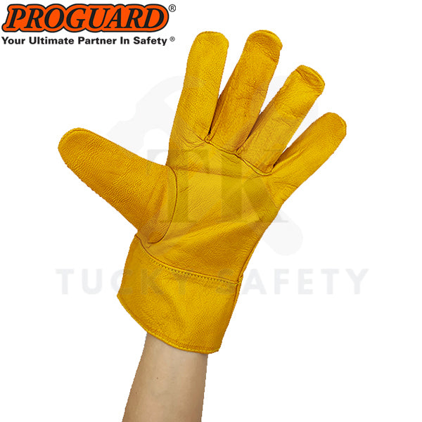 PROGUARD HEAVY DUTY WELDING GLOVE GOAT GRAIN LETHERS FREESIZE AGRON GLOVE FOR GENERAL WORK ( READY STOCK )