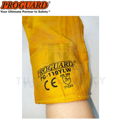 PROGUARD HEAVY DUTY WELDING GLOVE GOAT GRAIN LETHERS FREESIZE AGRON GLOVE FOR GENERAL WORK ( READY STOCK )