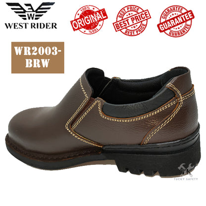 WR2003-BRW West Rider Mens Low Cut Slip-On Elasticity Safety Shoes / Boots [ READY STOCK ]