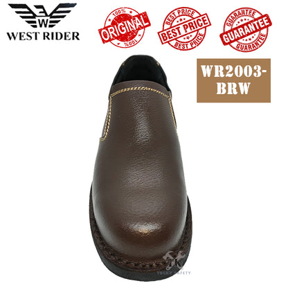 WR2003-BRW West Rider Mens Low Cut Slip-On Elasticity Safety Shoes / Boots [ READY STOCK ]