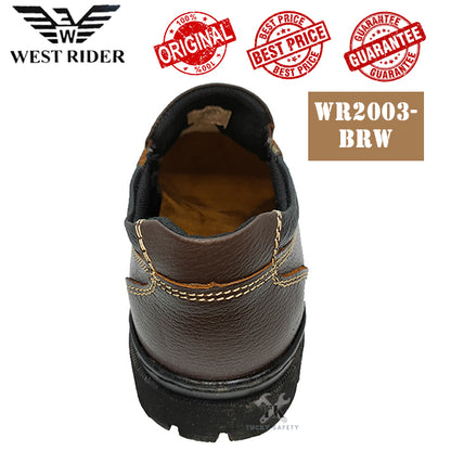 WR2003-BRW West Rider Mens Low Cut Slip-On Elasticity Safety Shoes / Boots [ READY STOCK ]