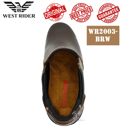 WR2003-BRW West Rider Mens Low Cut Slip-On Elasticity Safety Shoes / Boots [ READY STOCK ]