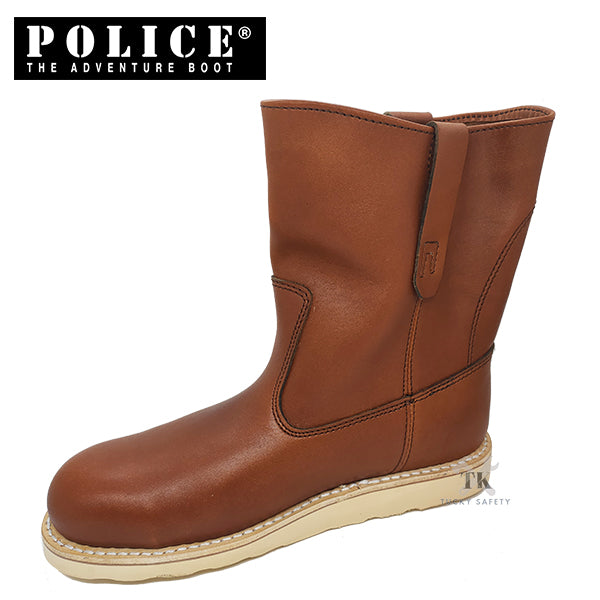 9123 White Sole  - ( SIZE 6-9 ) POLICE HEAVY DUTY HIGH CUT SAFETY BOOT / KASUT KERJA TINGGI LELAKI