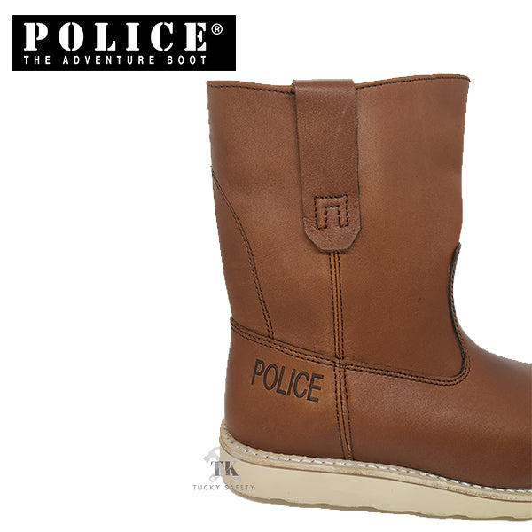 9123 White Sole  - ( SIZE 6-9 ) POLICE HEAVY DUTY HIGH CUT SAFETY BOOT / KASUT KERJA TINGGI LELAKI