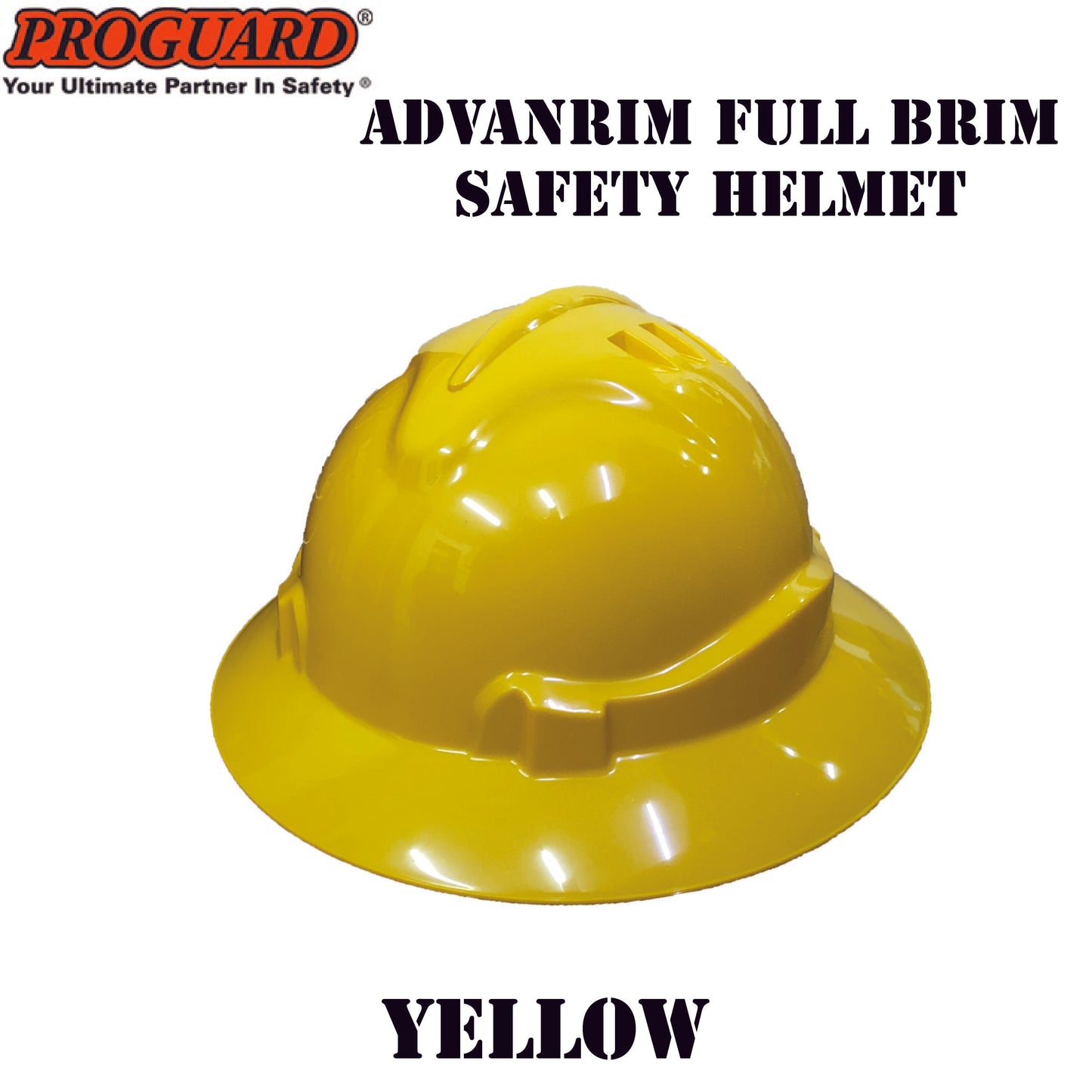 PROGUARD ADVANRIM FULL BRIM INDUSTRIAL SAFETY HELMET - TOPI KESELAMATAN - HEAD PROTECTIVE READY STOCK