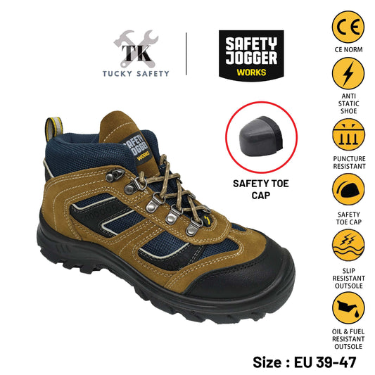 X200031 S3 [ SAFETY JOGGER ] Evergreen mid-cut safety shoe for daily use SPORTY SAFETY SHOE SAFETY TOE CAP