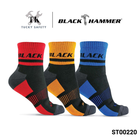 ST00220 - BLACK HAMMER Heavy Duty Sport Series Performance Socks Durable Comfort Cotton Sock Breathable Stokin Lelaki Kerja