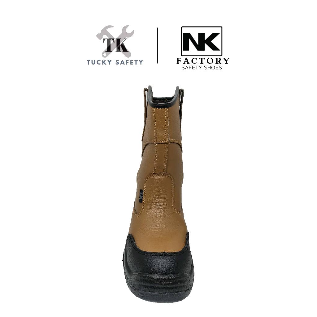 NK-2-BRW NK SAFETY SHOES STEEL TOE CAP SAFETY BOOT STEEL PLATE PU SOLE / KASUT SAFETY KERJA ARTIFICIAL LEATHER