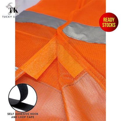 ?????READY STOCK?????( YELLOW / ORANGE ) FREE SIZE* SAFETY WORKING VEST REFLECTIVE TAPES / LOOP TAPE / BREATHABLE