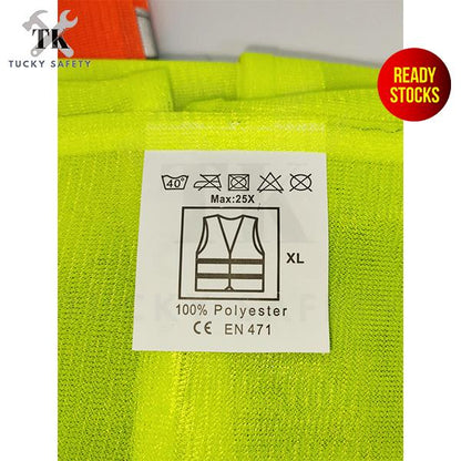 ?????READY STOCK?????( YELLOW / ORANGE ) FREE SIZE* SAFETY WORKING VEST REFLECTIVE TAPES / LOOP TAPE / BREATHABLE