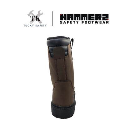 HM2-224 [ HAMMER 2 ] 10" Pull-Up Boots High Cut Safety Boot Waterproof and Breathable Nubuck Microfiber Non-Metallic Toe Cap and Midsole Safety Shoe