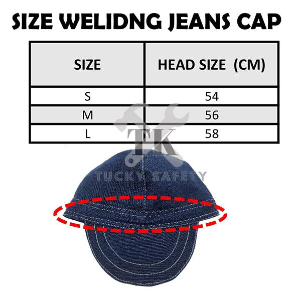 100% COTTON WELDING JEANS CAP / WELDING PROTECTIVE HAT CAP / TOPI KAIN 35993