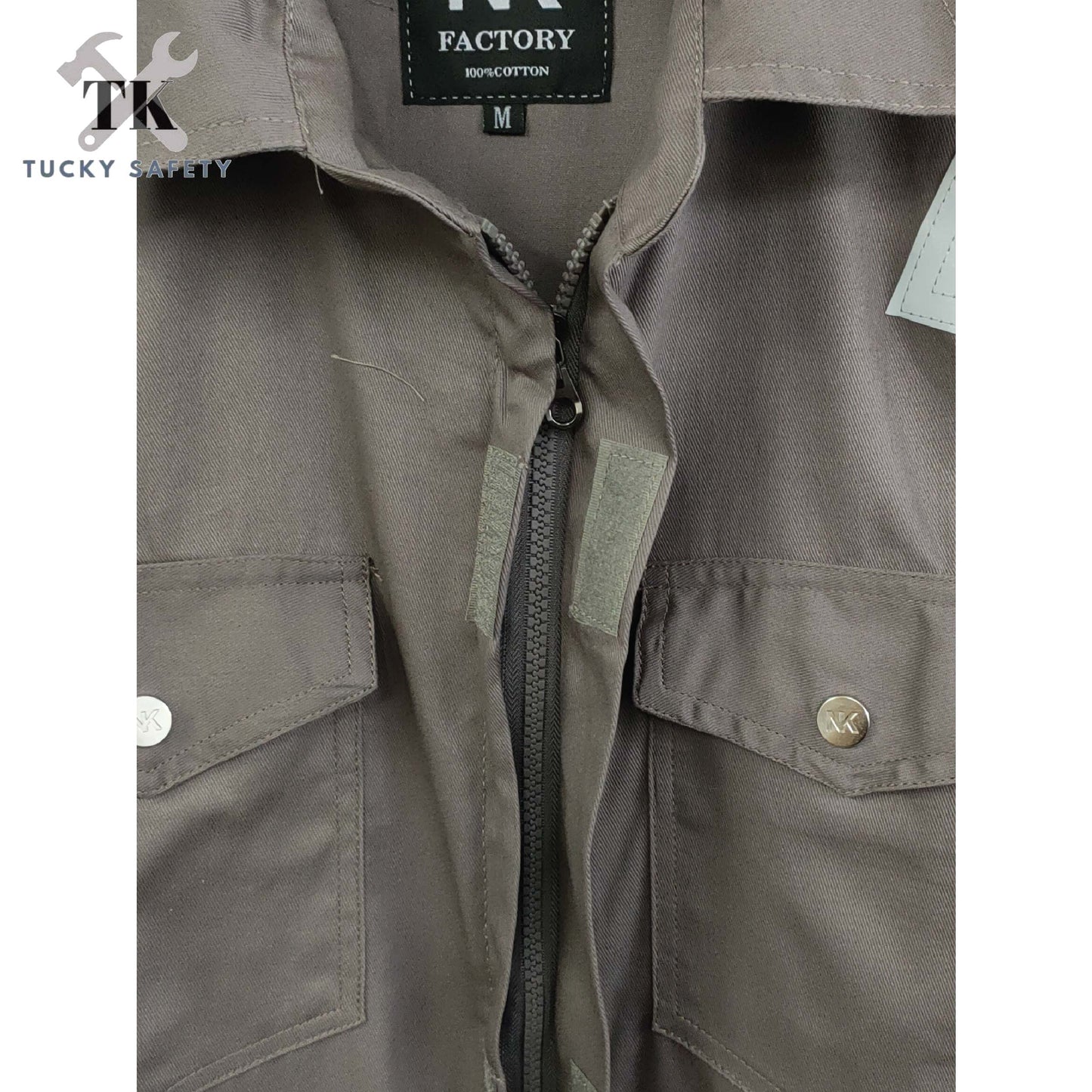 TK3800 -  ( SIZE S-5XL ) PPE 100% COTTON MEN'S WORKING JACKET / BAJU KERJA LELAKI 3800 - SHOULDER LINE