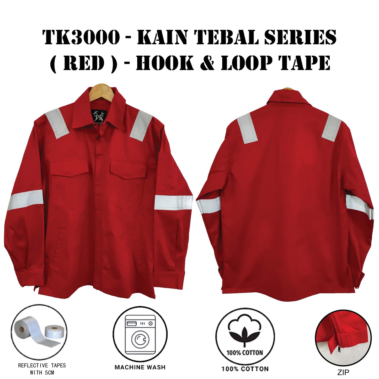 TK3000 - SIZE S - 6XL PPE SAFETY JACKET TK3000 KAIN TEBAL BAJU KERJA WORKING JACKET / BAJU KERJA / CLOTHES 3000