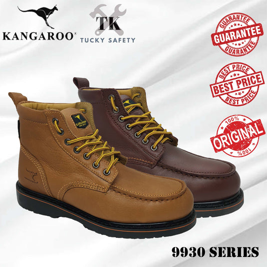 9930 SERIES - KANGAROO Original Men Safety Steel Toe Steel Plate Genuine Leather Safety Boot 9930-A70 & 9930-A71