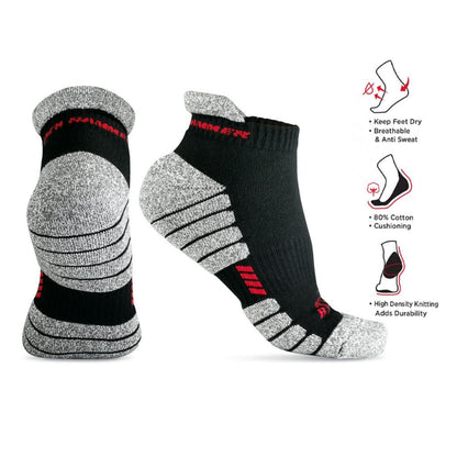 ST00221 - BLACK HAMMER Heavy Duty Sport Series Performance Low Ankle Socks Durable Comfort Cotton Sock Breathable Stokin Lelaki Kerja