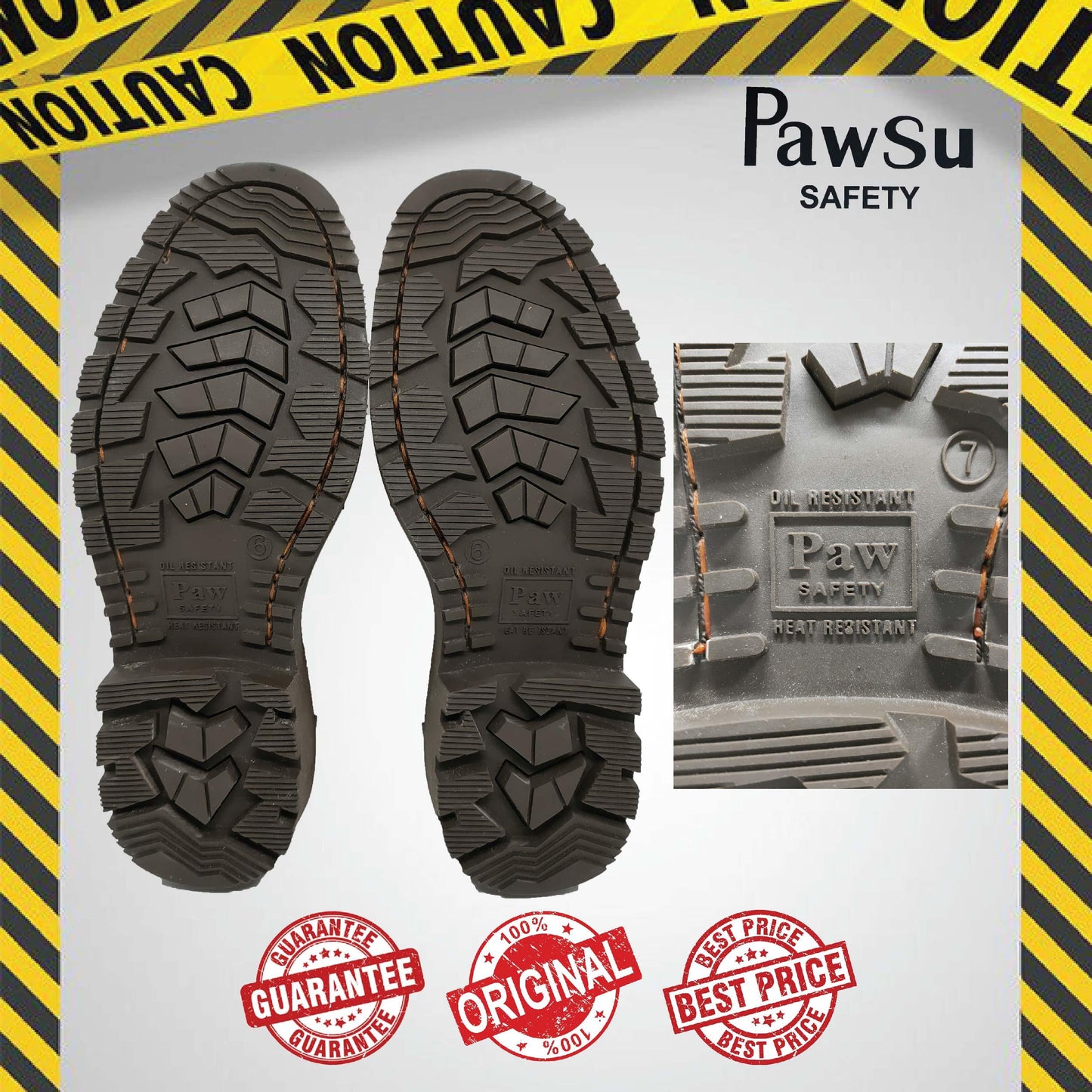 PS907 PAWSU MEN'S SAFETY BOOT / STEEL TOE PLATE HEAVY DUTY SAFETY BOOT / KASUT KERJA LELAKI SAFETY SHOES