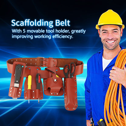 5in1 SCALFFOLDING LEATHER BELT Leather Tool Belt Scaffolding Tool with Tool Holder for Level Spanners Hammer 478070