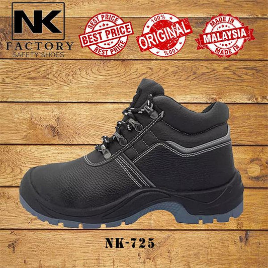 T-725 SERIES NK MEN'S SAFETY SHOES / HEAVY DUTY WORKING SHOES / KASUT KERJA LELAKI- BLACK