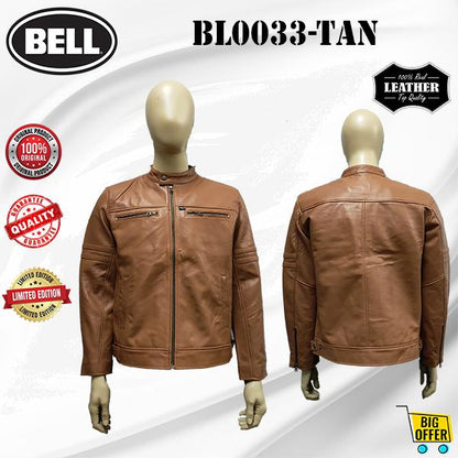 BL0033 [ BELL ] ( SIZE S-4XL ) ORIGINAL MEN'S JACKET GENUINE LEATHER LONG SLEEVE / JACKET KULIT LEMBU LELAKI