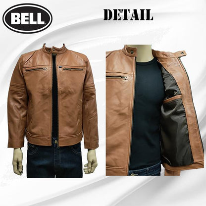 BL0033 [ BELL ] ( SIZE S-4XL ) ORIGINAL MEN'S JACKET GENUINE LEATHER LONG SLEEVE / JACKET KULIT LEMBU LELAKI