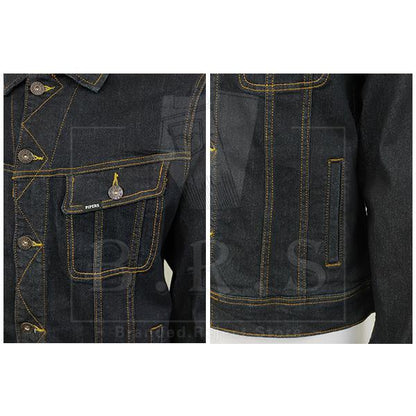 P921-70996 [ PIPERS ]  ( SIZE L-2XL ) MEN'S DENIM STRETCHABLE JEANS JACKET / PLAIN CASUAL LONG SLEEVE JACKET