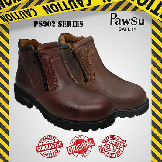 PS902 PAWSU MEN'S SAFETY BOOT / STEEL TOE PLATE HEAVY DUTY SAFETY BOOT / KASUT KERJA LELAKI ZIP-ON SAFETY SHOES