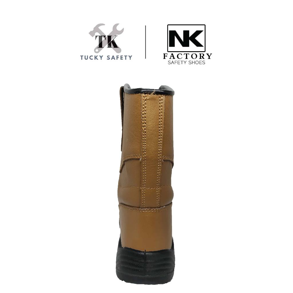 NK-2-BRW NK SAFETY SHOES STEEL TOE CAP SAFETY BOOT STEEL PLATE PU SOLE / KASUT SAFETY KERJA ARTIFICIAL LEATHER