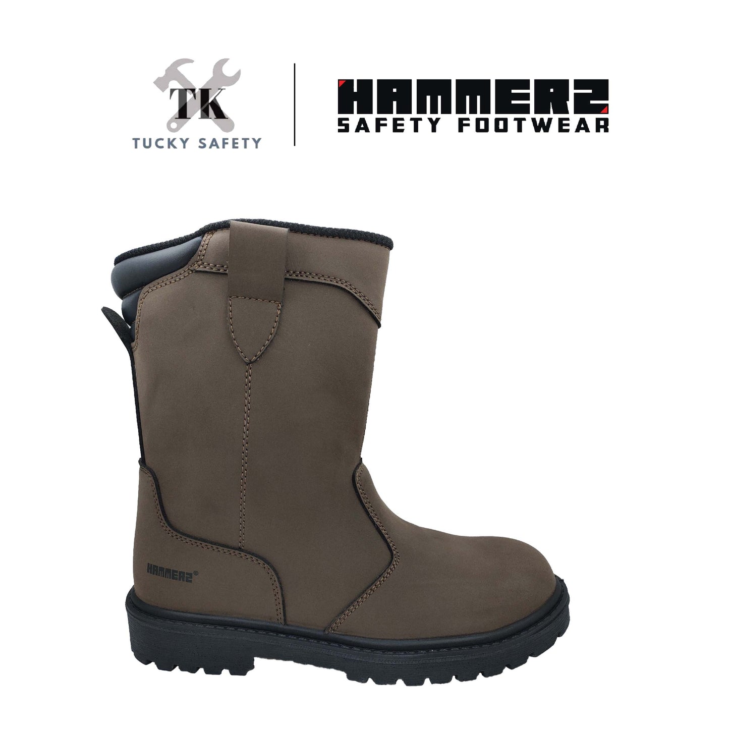 HM2-224 [ HAMMER 2 ] 10" Pull-Up Boots High Cut Safety Boot Waterproof and Breathable Nubuck Microfiber Non-Metallic Toe Cap and Midsole Safety Shoe