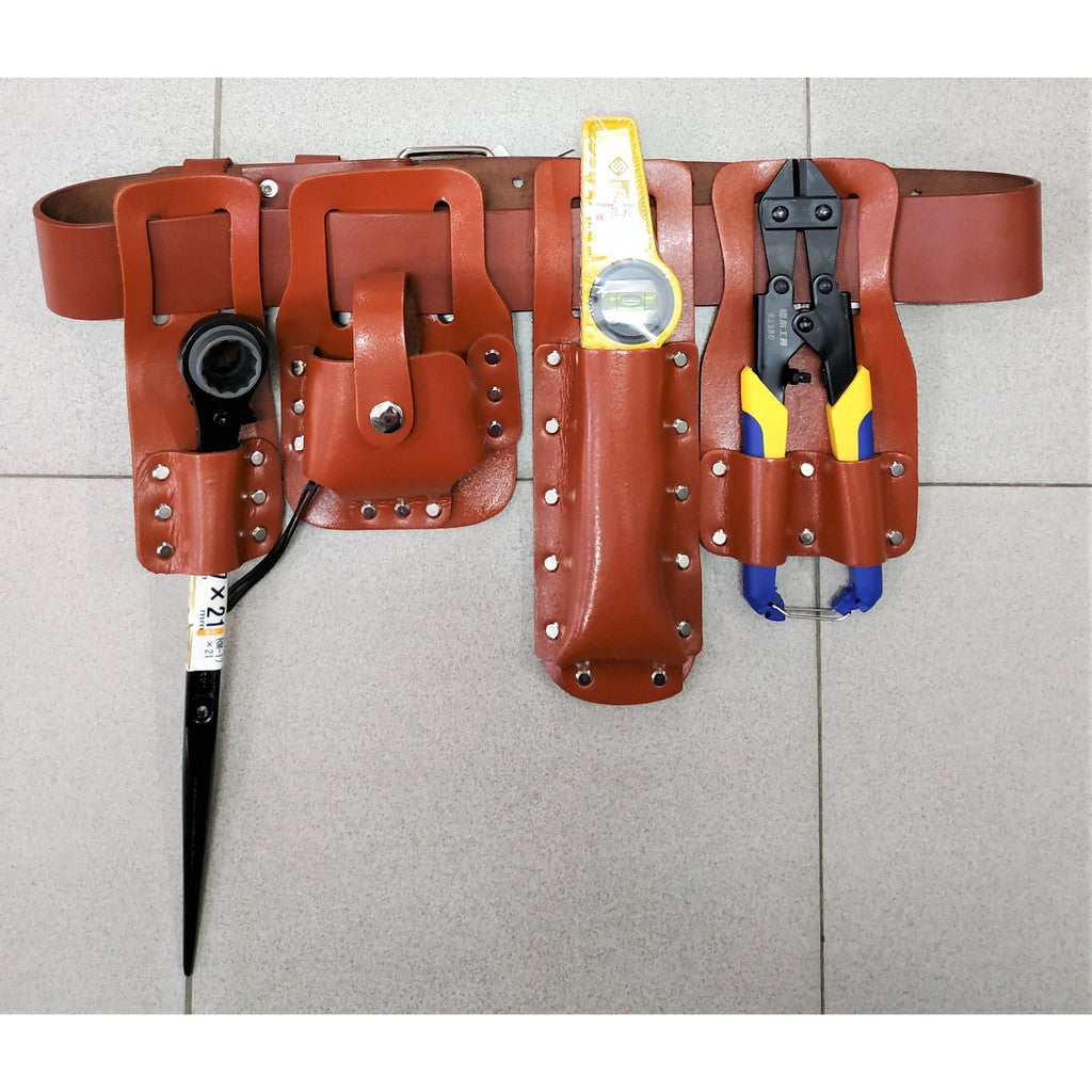 5in1 SCALFFOLDING LEATHER BELT Leather Tool Belt Scaffolding Tool with Tool Holder for Level Spanners Hammer 478070