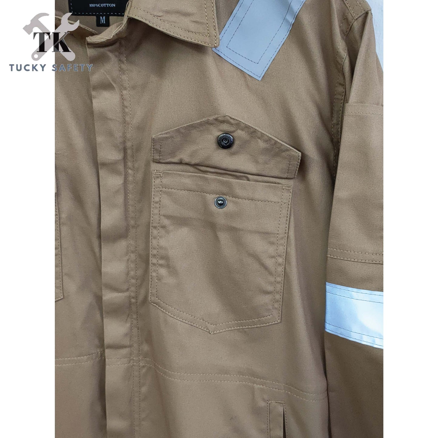 TK3800 -  ( SIZE S-5XL ) PPE 100% COTTON MEN'S WORKING JACKET / BAJU KERJA LELAKI 3800 - SHOULDER LINE