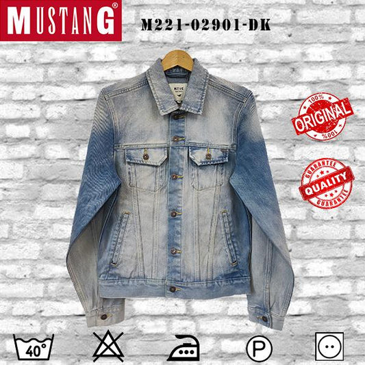 M221-02901 [ MUSTANG ] SIZE M-2XL MEN'S DENIM JEANS LONG SLEEVE JACKET / HIGH QUALITY FASHIONABLE OUTERWEAR JEANS JACKET