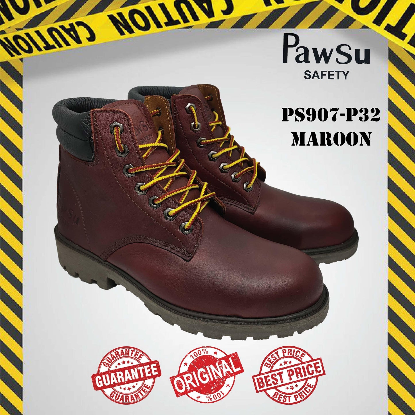 PS907 PAWSU MEN'S SAFETY BOOT / STEEL TOE PLATE HEAVY DUTY SAFETY BOOT / KASUT KERJA LELAKI SAFETY SHOES