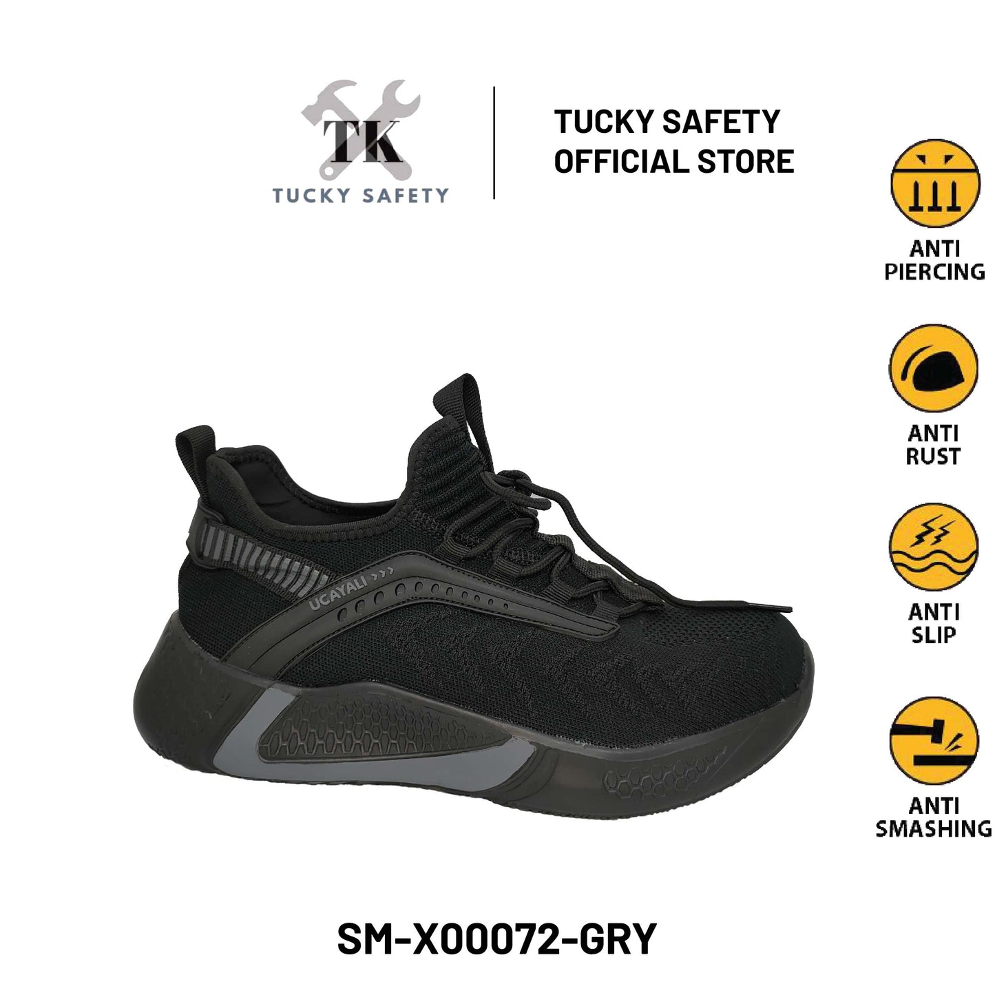 SM-X00072 SPORT DESIGN SAFETY SHOE / LIGHT WEIGHT SPORT SERIES STEEL TOE LACES SPORTY SAFETY MEN WORK SHOE